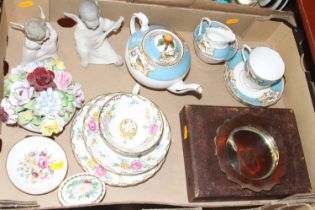 A collection of ceramics to include a Tuscan part tea service, and Lladro putti