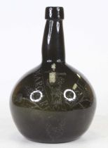 A 19th century Scottish Alloa Glassworks wine bottle, inscribed Margaret Welch and dated 1835, h.