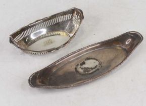 A Victorian silver pin tray, of twin handled oval shape, London 1897, William Hutton & Sons Ltd, 5.