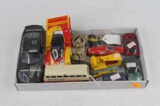 A small quantity of diecast to include Corgi racing cars, and two Scalextric cars