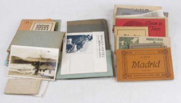 A collection of vintage postcards depicting scenes from Spain, Portugal, Switzerland, Denmark and