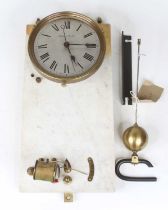 A Brillie electric wall clock, having a circular signed silvered dial, centre seconds hand, all