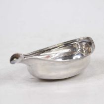 A George III silver pap-boat, of plain undecorated form with reeded border, 1.2oz Marks are rubbed.