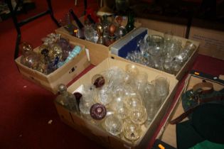 Four boxes of mixed glassware, to include drinking glasses and vases