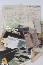 A collection of vintage ephemera, edwardian postcards, photographs, maps and letters.