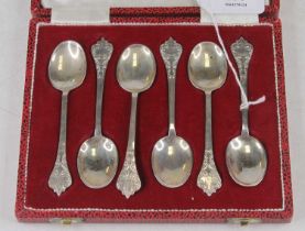 A cased set of silver coffee spoons, Sheffield, 1973