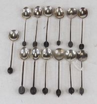 Assorted silver coffee bean spoons, gross weight 2.2oz