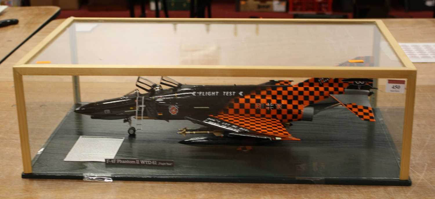 A cased scratch built scale model of an F4F Phantom