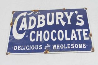 A reproduction Cadbury's Chocolate enamel sign, 20x30cm