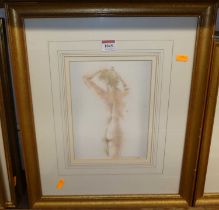 John B R Hinchcliffe - Female nude study, watercolour, signed lower right, 24 x 18cm; together