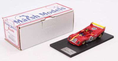 A Marsh Models factory hand built 1/43 scale model of an MM266 Ferrari 312PB 1972 Watkins Glen