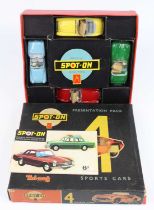 Triang Spot On, 4 Sports Car Gift Set, comprising MGA with red body and grey interior, Triumph TR3