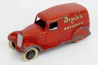 Dinky Toys, No.28Y pre-war van Drydex Batteries, red body with gold Drydex Batteries transfers,