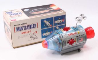 Nomura TN Toys of Japan battery operated tinplate and plastic Moon Traveller Apollo-Z mystery action
