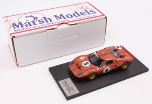 A Marsh Models factory hand built 1/43 scale model of an MM307B Ford Mk2 Daytona 1967 race car,