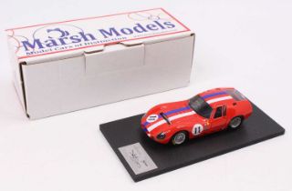 A Marsh Models factory hand built 1/43 scale model of an MM299 Maserati 151/3 Paris 1964 race car,
