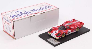 A Marsh Models factory hand built 1/43 scale white metal and resin model of an MM301 Ferrari 512S Le