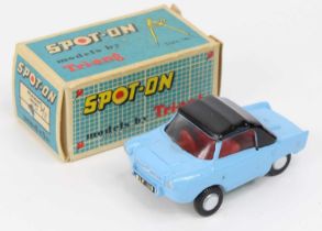 Spot-on No.119 Meadows Frisky - light blue body, black roof, red interior and steering wheel, flat