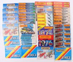 One tray containing a quantity of 1970s-mid 1980s collectors' Matchbox catalogues, to include a