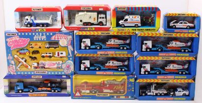 11 mixed modern issue Matchbox King Size diecasts with examples including EM8 Peterbilt Wreck