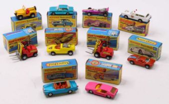 Matchbox Lesney Superfast boxed group of 10, with examples including No. 20 Lamborghini Marzal,