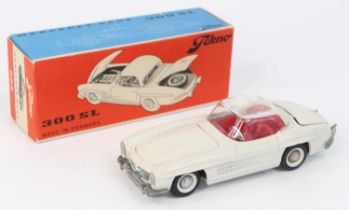 Tekno No.925 Mercedes Benz 300SL, white body, red interior, clear plastic roof (unpainted), white