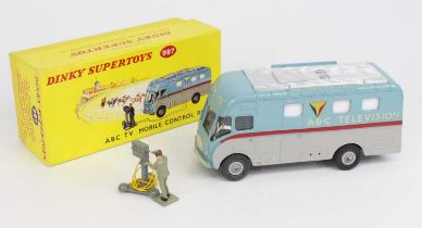 Dinky Toys No. 987 ABC TV mobile control room comprising of light blue and grey body with silver