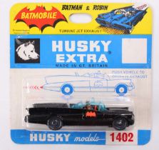 A Corgi Toys Husky Extra No. 1402 Batmobile with Batman & Robin Figures, a super example (M-BM)