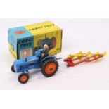 Corgi Toys No. 60 Fordson Power Major tractor comprising of blue body with orange plastic hubs,