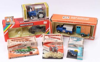 A collection of Britains Farming and Military models, with examples including No. 9524 Ford 6600