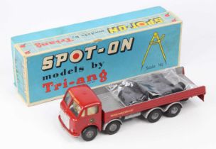 Spot-On models by Tri-ang No. 109/3 ERF 68G with flat float comprising of red cab and back with