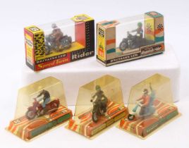 Britains Motorcycles boxed group of 5 comprising No. 9679 German Dispatch Rider, No. 9685