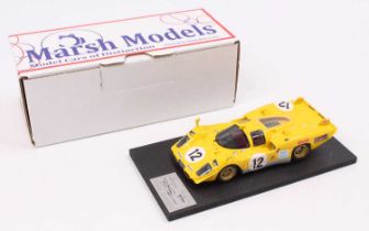 A Marsh Models factory hand built model of an MM296 Ferrari 512S Le Mans 1970 race car, comprising