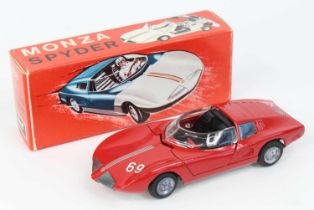 Tekno No.931 Monza Spyder, red body with black interior with Racing Number 69, housed in the