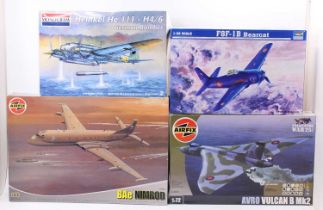 A collection of Airfix, Trumpeter, and Monogram, mixed plastic aircraft kits to include an Airfix