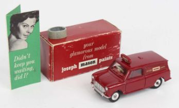 Dinky Toys, 274 Promotional Mini Van "Joseph Mason Paints" - Maroon body, header and opening rear