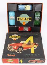 Triang Spot On, 4 Sports Cars Gift Set, comprising Triumph TR3, red body with grey interior, and