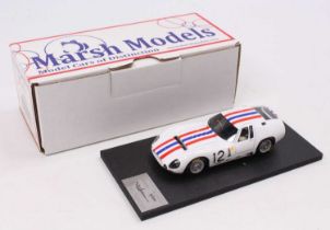 A Marsh Models factory hand built 1/43 scale model of an MM299 Maserati 151/3 Le Mans 1964 Practice,