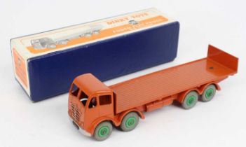 Dinky Toys, 903, Foden Flat Truck with Tailboard, 2nd type cab, orange cab, chassis and back, with