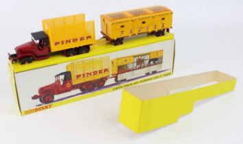French Dinky No.881 GMC Circus Lorry and Trailer "Pinder", comprising of GMC Truck, maroon with