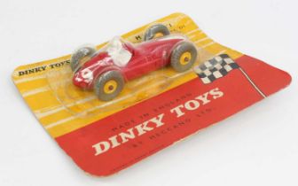 Dinky Toys No. 206 Maserati racing car, original blister packed example, comprising red body with