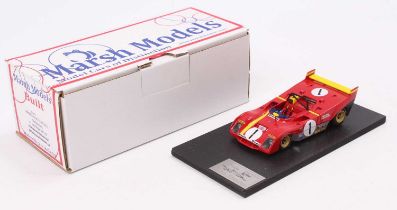 A Marsh Models factory hand built 1/43 scale model of an MM265 Ferrari 312PB 1972 Nürburgring race