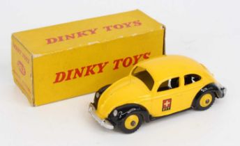 Dinky Toys No.262 Swiss Postal Volkswagen, yellow, black wings, "PTT" logos to door side panels,