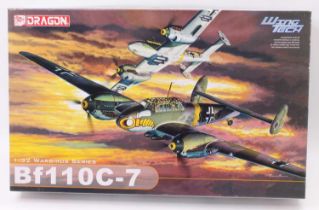 A Dragon 1/32 scale model No. 3203 plastic kit for a Warbird Series BF11OC-7 aircraft housed in
