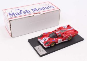 A Marsh Models factory hand built 1/43 scale model of an MM301 Ferrari 512S Le Mans 1970 race car,