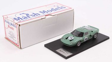 A Marsh Models factory hand built 1/43 scale model of an MM271 1965 Le Mans Ford GT40, finished in