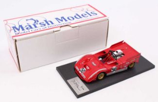 A Marsh Models 1/43 scale factory hand built model of an MM261 Ferrari 712M race car 1971 Watkins