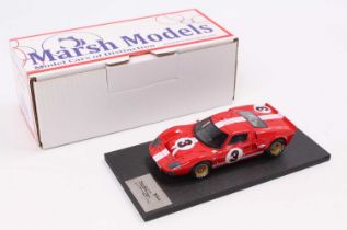 A Marsh Models factory hand built 1/43 scale model of an MM307B Ford Mk2 Daytona 1967, racing No.
