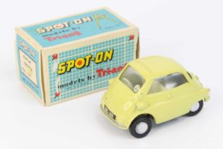 Spot-On Models by Triang No. 118 BMW Isetta Bubble Car comprising a pale lemon yellow body with an