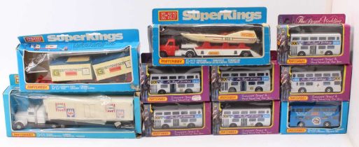 Matchbox Lesney Superkings boxed and part boxed model group of 10 comprising K31 Peterbilt